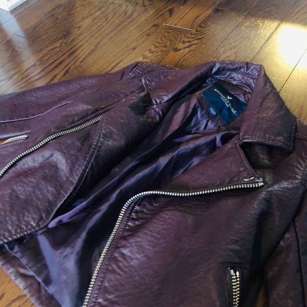 Burgundy leather jacket